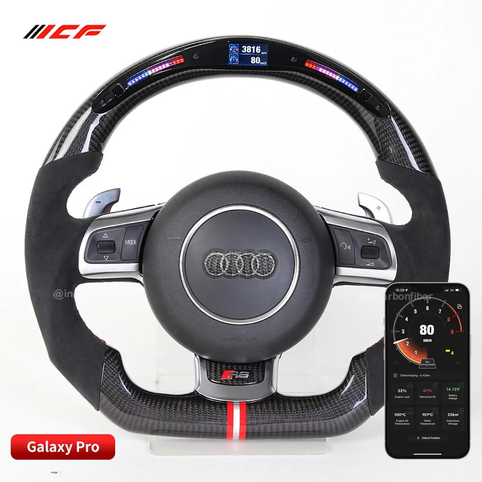 Carbon Fiber LED Steering Wheel for Audi TT R8 TTRS