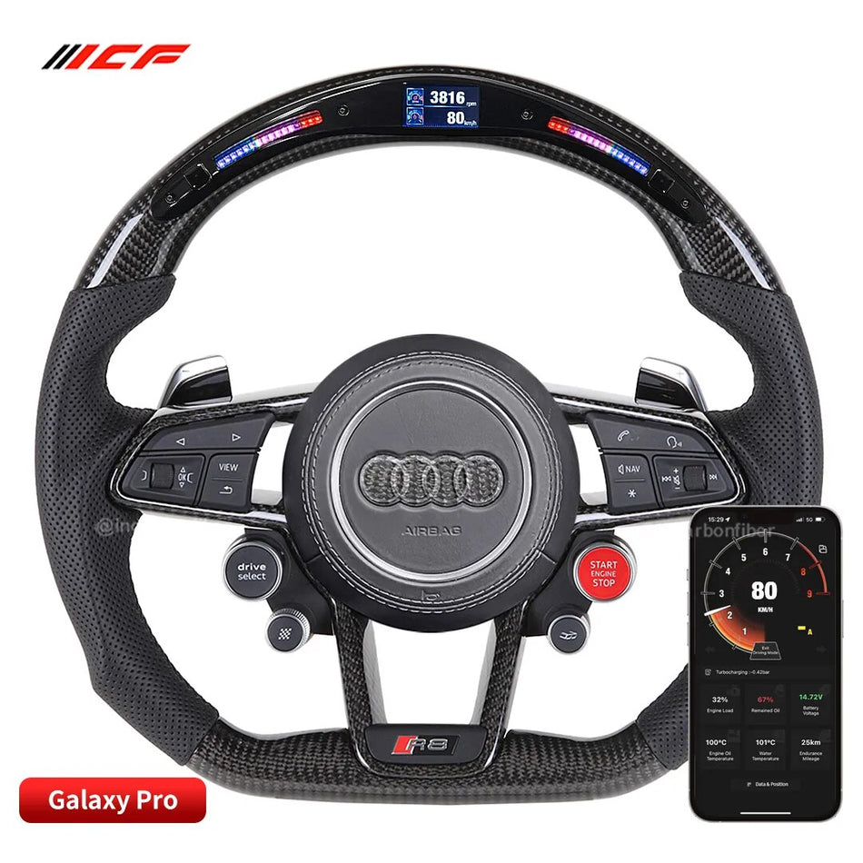 Carbon Fiber LED Steering Wheel for Audi  A1,A2,A3,A4,A5,A6,A7, S3/RS3,S4/RS4,S5/RS5,S6/RS6, TT，TTRS，R8