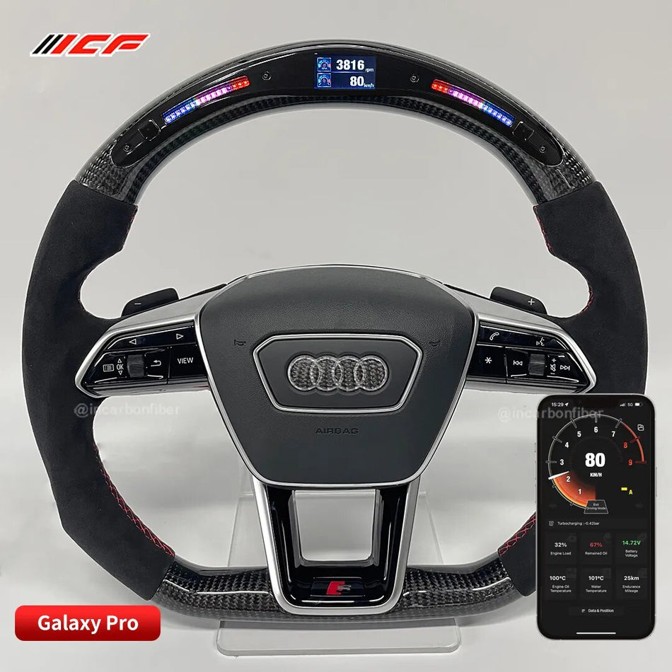 Carbon Fiber LED Steering Wheel for audi A6 A6L A7  S6 S7  A1 A2 A3 A4  Q3 Q5 Q7 S3 S4 S5