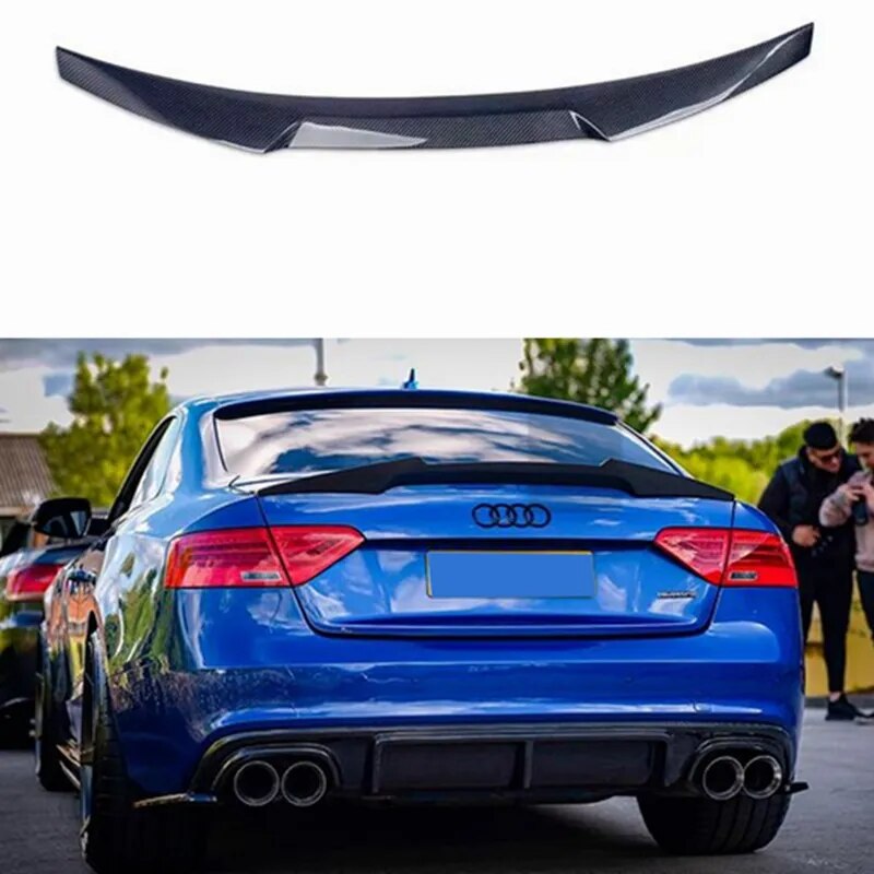 M4 style carbon fiber spoiler rear bumper trunk lip  2009-2016  for Audi A5 4-door 2 door rear boot spoiler splitter