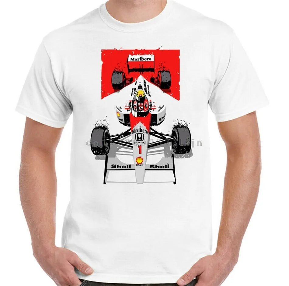 F1 Mens Tee Top Unisex Motorsport Brazil Mclaren Car Fitness Tshirt Ayrton Senna T-Shirt Men Cotton Tees Tops Harajuku