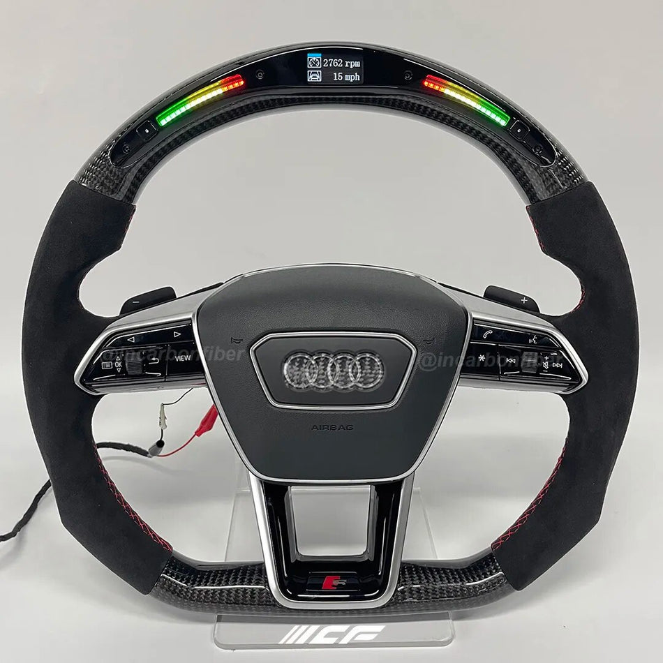 Carbon Fiber LED Steering Wheel for Audi RS6 RS7 S6 S7