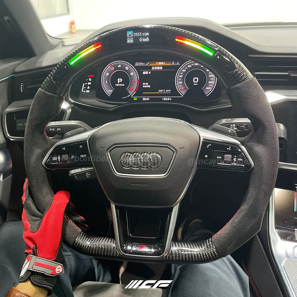 Carbon Fiber LED Steering Wheel for audi A6 A6L A7 RS6 RS7