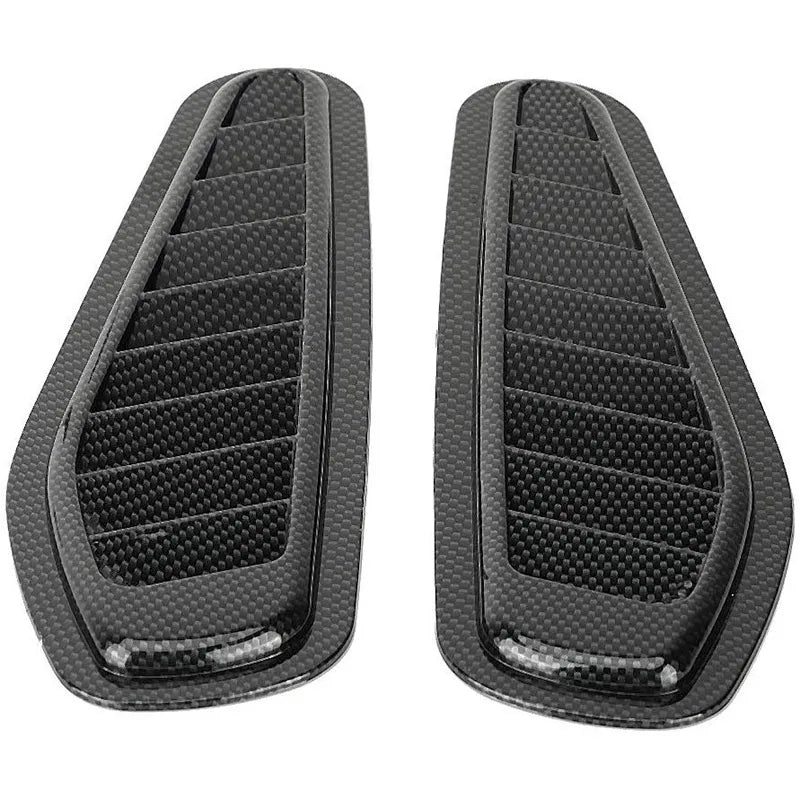 Car Air Flow Intake Decorative Scoop Bonnet Vent Hood Cover Universal Carbon Fiber Style Auto