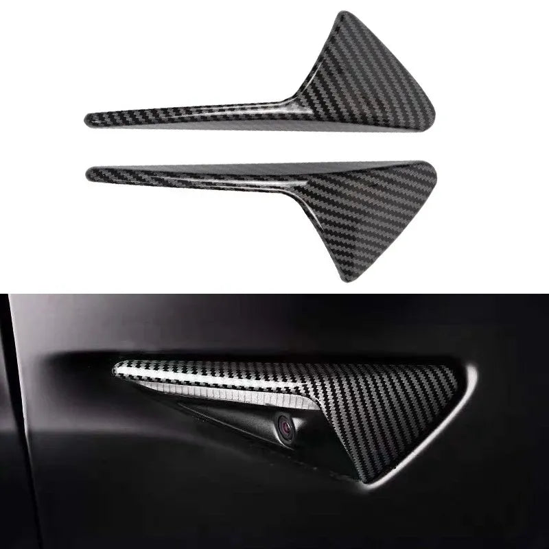 For Tesla Model 3/Y/X/S Side Camera Protection Cover Carbon Fiber Fender Trim Cover Car Modification Accessories Tesla 2017-2022