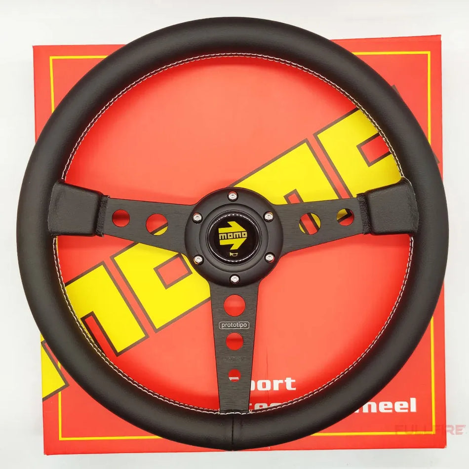 momo steering wheel racing competitive fit flat leather steering wheel car steering wheel volante momo sport steering wheel