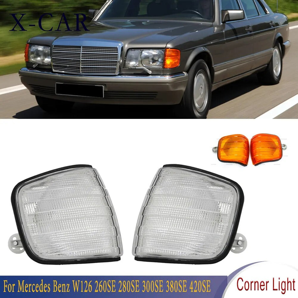 For Car Front Fop Lamp Corner Light Fit For Mercedes Benz W126 260SE 280SE 300SE 380SE 420SE 300SEL 500SEL 560SEL Car Lights