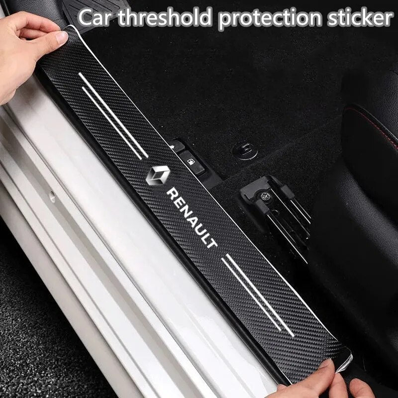 Carbon Fiber Car Sticker Auto Door Trunk Protective Strip Anti Scratch Decal For Renault Captur Duster Megane 2 3 Clio Logan