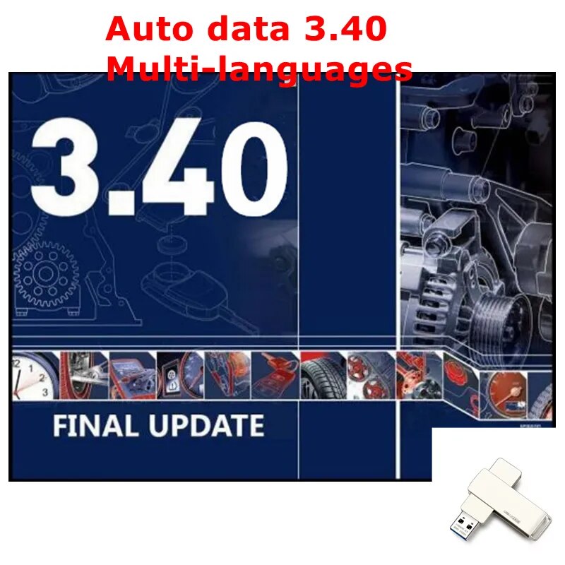 2022 Hot Sale Auto Data 3.40 Auto Repair Software Multi-languages Send by CD Guide Version Remote Automotive Car Tool Software